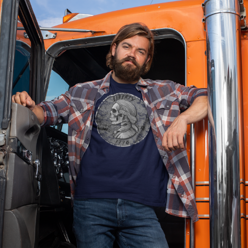 Trucking in style with our Liberty Coin T-Shirt.