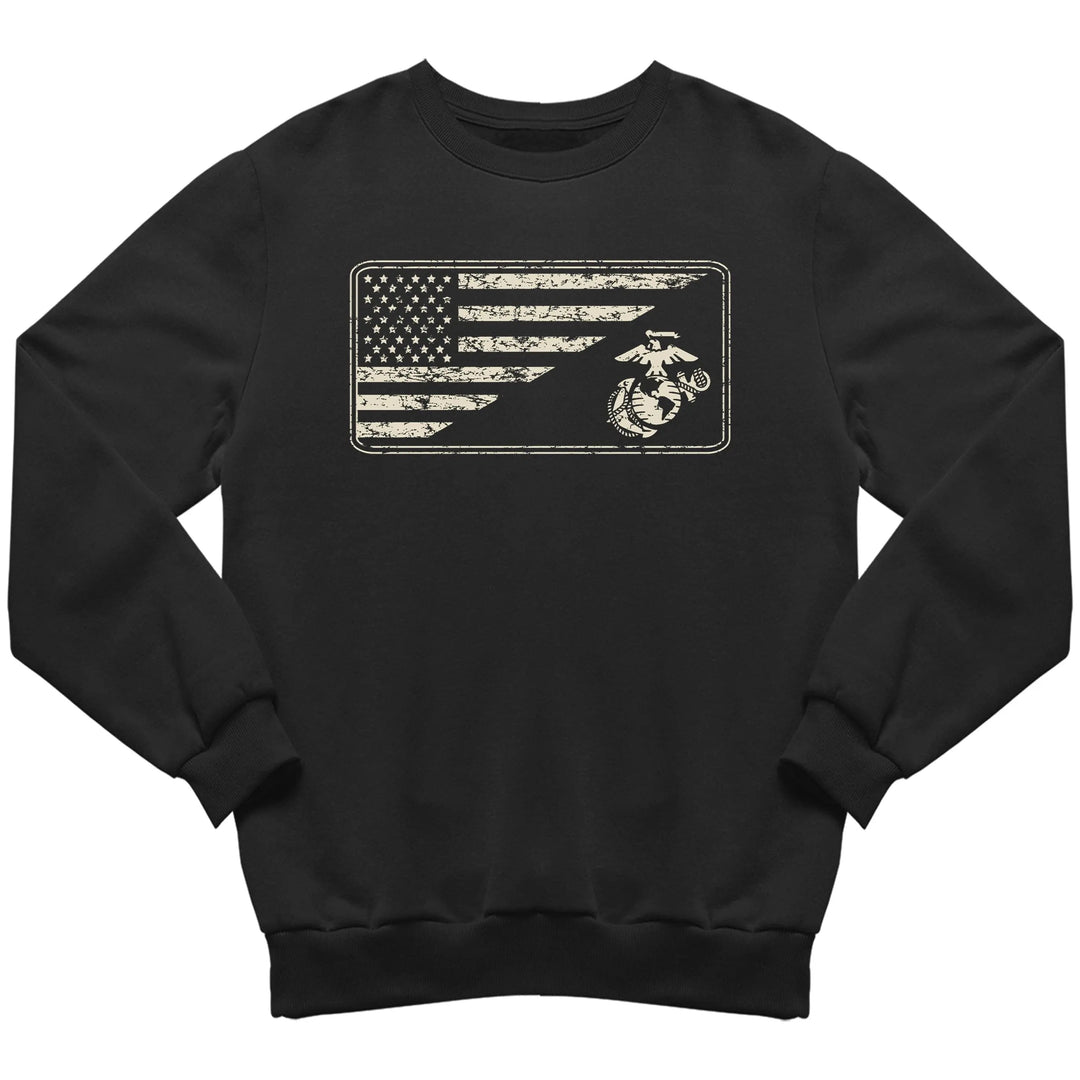 Marines Sand EGA & Split U.S. Flag Sweatshirt