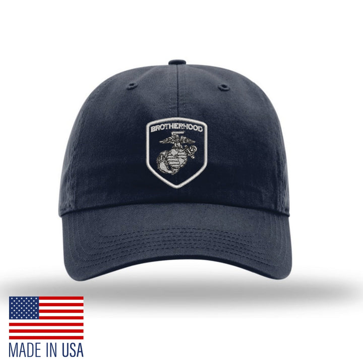 Brotherhood Shield EGA Unstructured USMC Hat - Navy w/ Silver