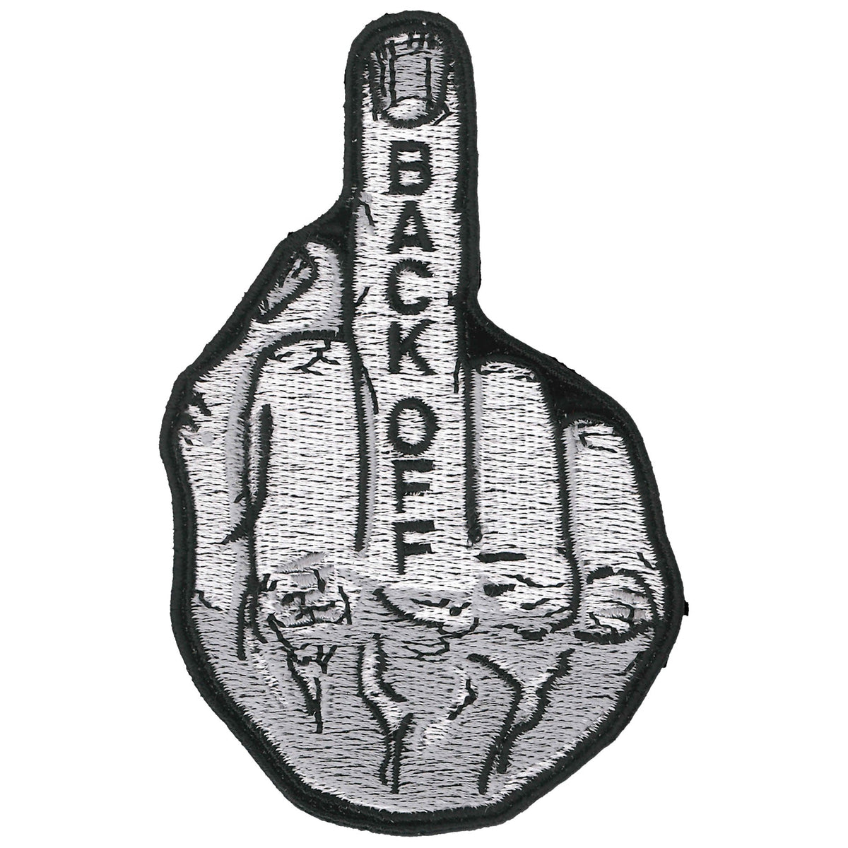 Hot Leathers Back Off Middle Finger 4" Patch