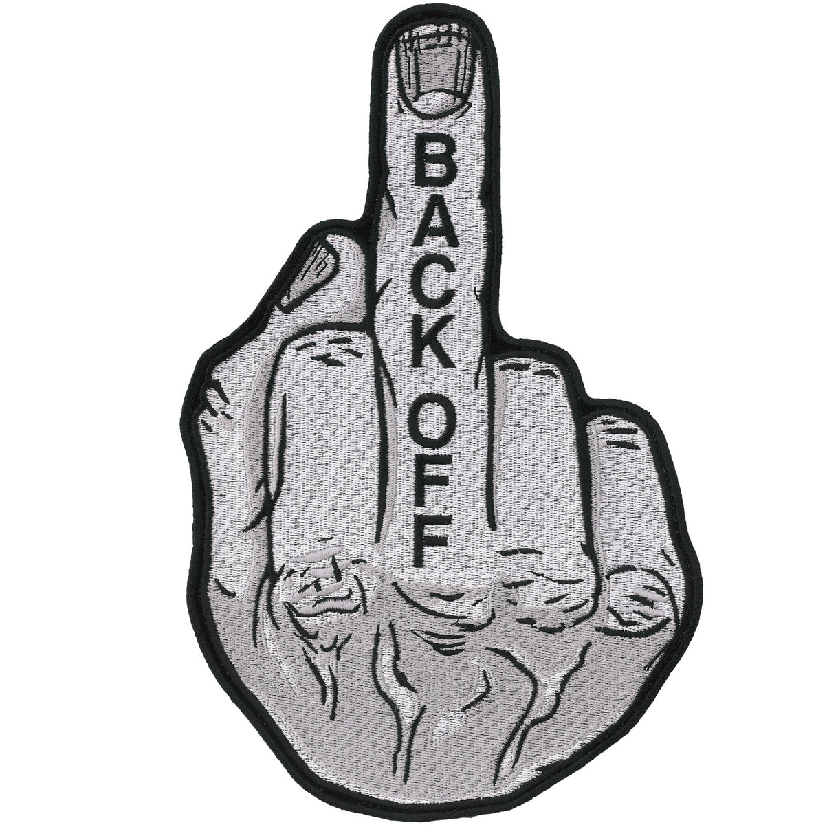 Hot Leathers Back Off Middle Finger 10" Patch