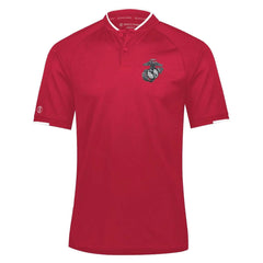 Combat Charged Aluminum EGA Embroidered Mock Collar Performance Polo