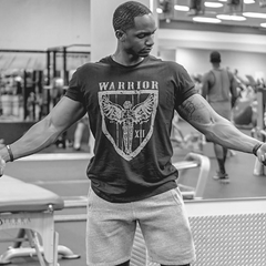Certified warriors sporting our Saint Michael The Warrior T-shirt.