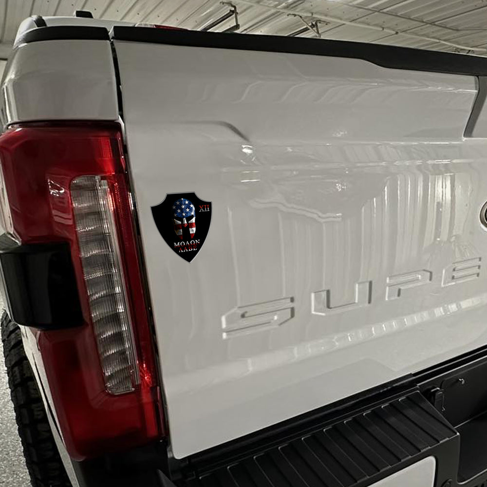 Spartan Crest Magnet on a truck