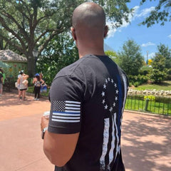 Verified Warrior enjoying a day out doors while representing our TBL Betsy Ross Flag t-shirt. 