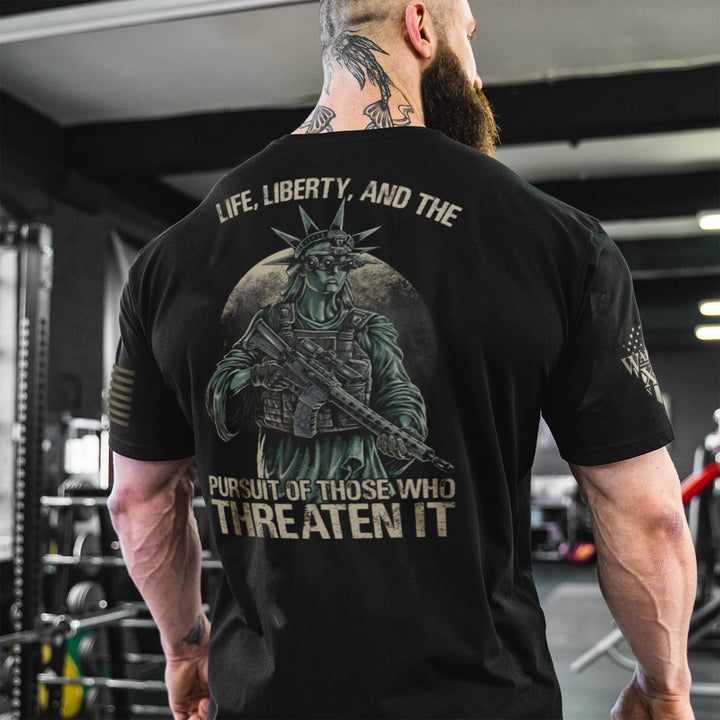 Happy customer showing off his Tactical Liberty t-shirt.