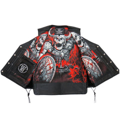 Hot Leathers VSM1064 Men's Black 'Viking Warrior' Motorcycle style Conceal and Carry Side Lace Leather Biker Vest