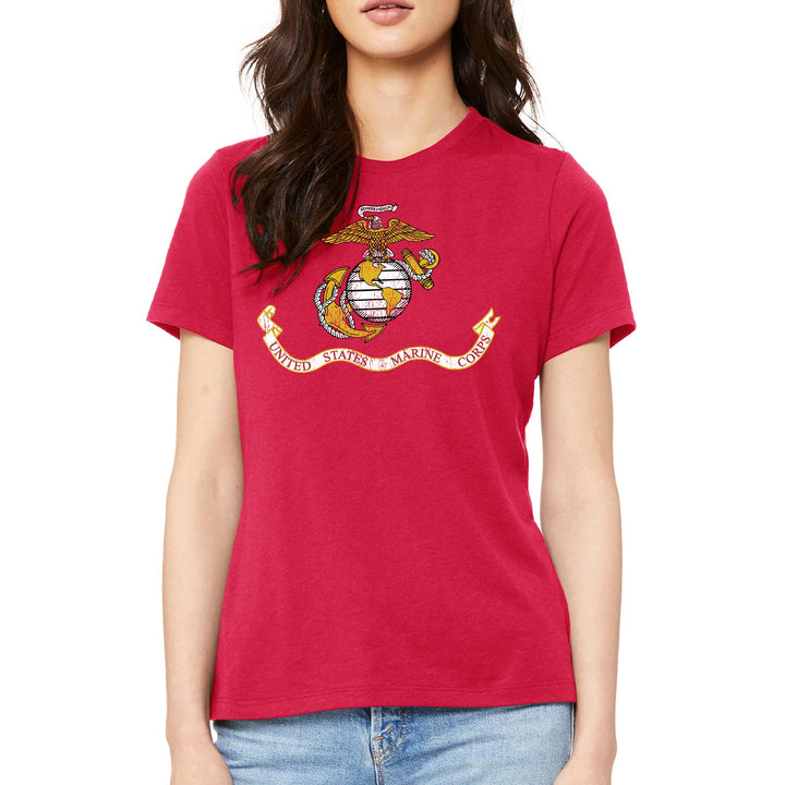 Women's USMC Flag Vintage T-Shirt