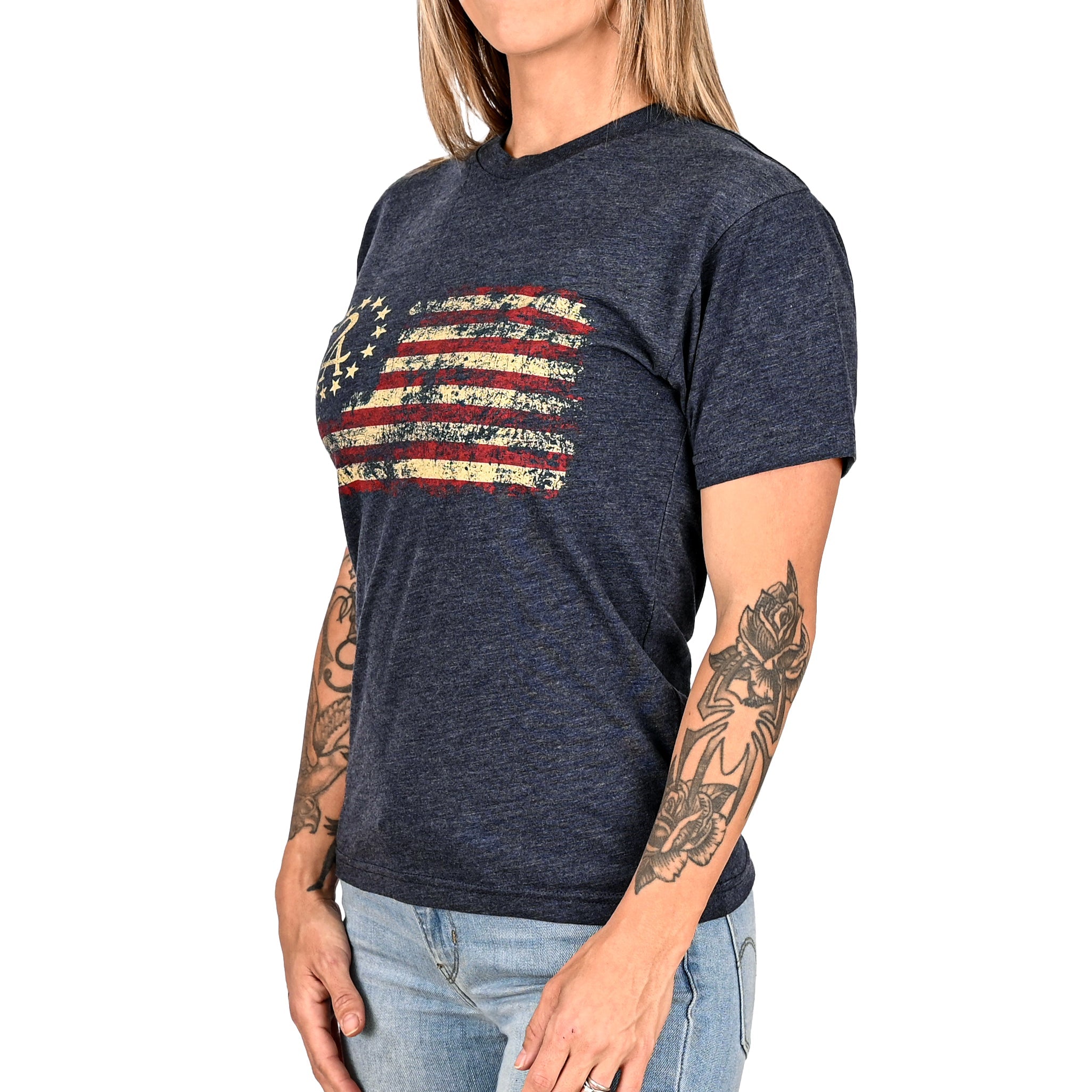 Women's 2A Betsy Ross Flag Patriotic T-Shirt