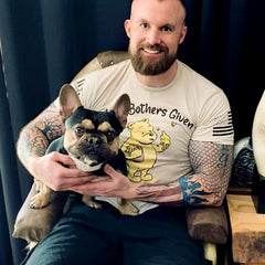 We love this photo of one of loyal customers wearing our Zero Bothers Given t-shirt while spending some quality time with his best bud.