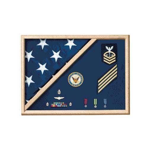 Air Force Blue - Wood Flag Display Case