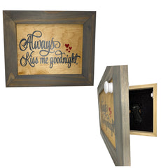 In Wall Gun Safe with Decorative Front Always Kiss Me Goodnight to Securely Store Your Gun In The Wall