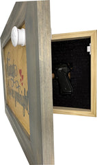 In Wall Gun Safe with Decorative Front Always Kiss Me Goodnight to Securely Store Your Gun In The Wall
