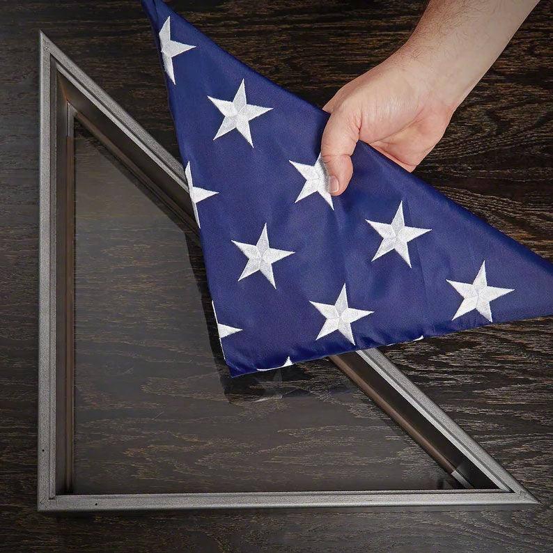 American Burial Flag Box, Large Coffin Flag Display Case, Military Shadow Box, 5x9.5 Flag Case, Burial Flag, Hold Large Burial Flag,