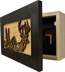 Decorative Secure Gun Cabinet with Deer Scene - Wall-Mounted Gun Safe To Securely Store Your Personal Protection