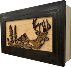 Decorative Secure Gun Cabinet with Deer Scene - Wall-Mounted Gun Safe To Securely Store Your Personal Protection