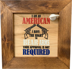 Patriotic 2nd Amendment I Have The Right To Bear Arms Hidden Gun Storage Firearm Concealment Wall Decor