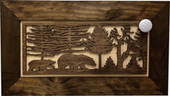 Wood Gun Cabinet Bears In The Woods Wall Decoration - Hidden Gun Safe To Securely Store Your Gun In Plain Sigh