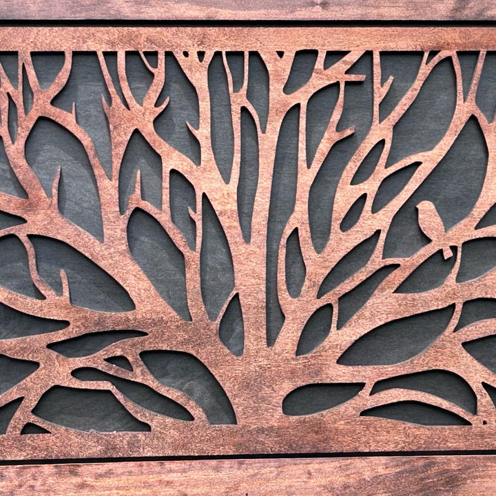 Large Hidden Gun Storage Cabinet Tree of Life Wall Decor - Birds In a Tree Concealed Gun Cabinet