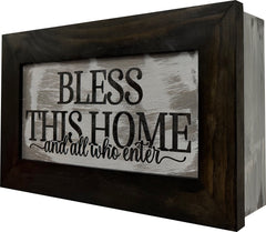 Bless This Home And All Who Enter Decorative Wall-Mounted Secure Gun Cabinet