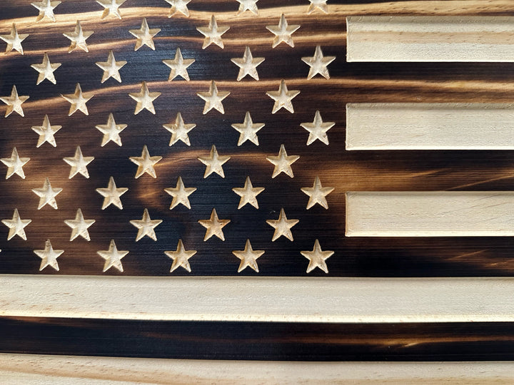 Burnt American Flag Hidden Gun Storage Cabinet