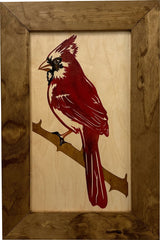 Decorative Hidden Gun Cabinet Red Cardinal Bird Wall Art - Secure Concealed Gun Safe by Bellewood Designs
