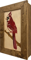 Decorative Hidden Gun Cabinet Red Cardinal Bird Wall Art - Secure Concealed Gun Safe by Bellewood Designs
