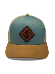 Delta Sky Blue Leather Patch Trucker Hat