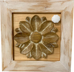 Distressed Flower Concealed Gun Cabinet Wall Decor (White)