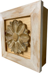 Distressed Flower Concealed Gun Cabinet Wall Decor (White)