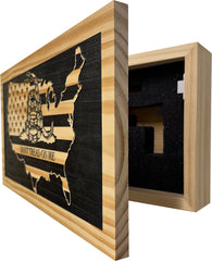 Dont Tread On Me Secure Decorative Wall-Mounted Gun Cabinet (Union)