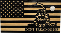 Dont Tread On Me Secure Decorative Wall-Mounted Gun Cabinet (Stripes)