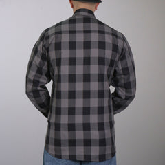 Hot Leathers FLM2001 Mens Black and Gray Long Sleeve Flannel Shirt