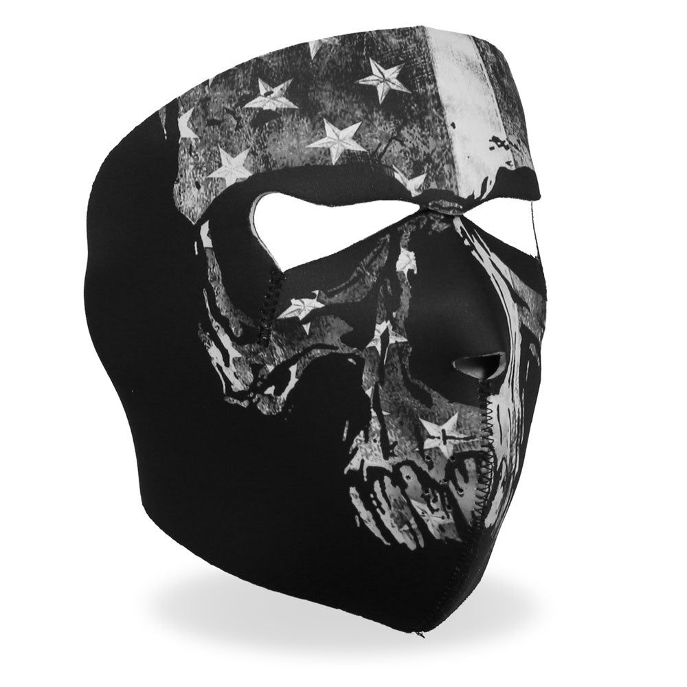 Hot Leathers FMA1034 Gray Skull Flag Face Mask