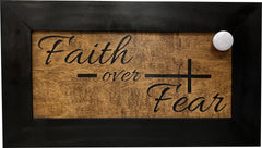 Faith Over Fear Decorative Wall-Mounted Secure Gun Cabinet