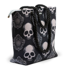 Gothic Black Skull Shoulder Beach Bag