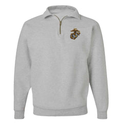 Big EGA Embroidered Quarter-Zip Cadet Collar Sweatshirt