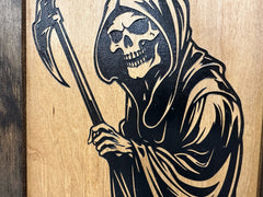 Hidden Gun Safe With Grim Reaper Design, Secure Concealed Gun Shelf by Bellewood Designs