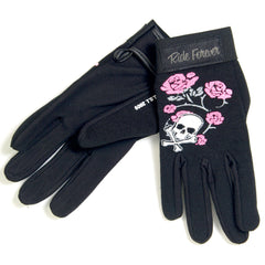 Hot Leathers GVL2005 Skull and Roses Ladies Mechanics Work Gloves