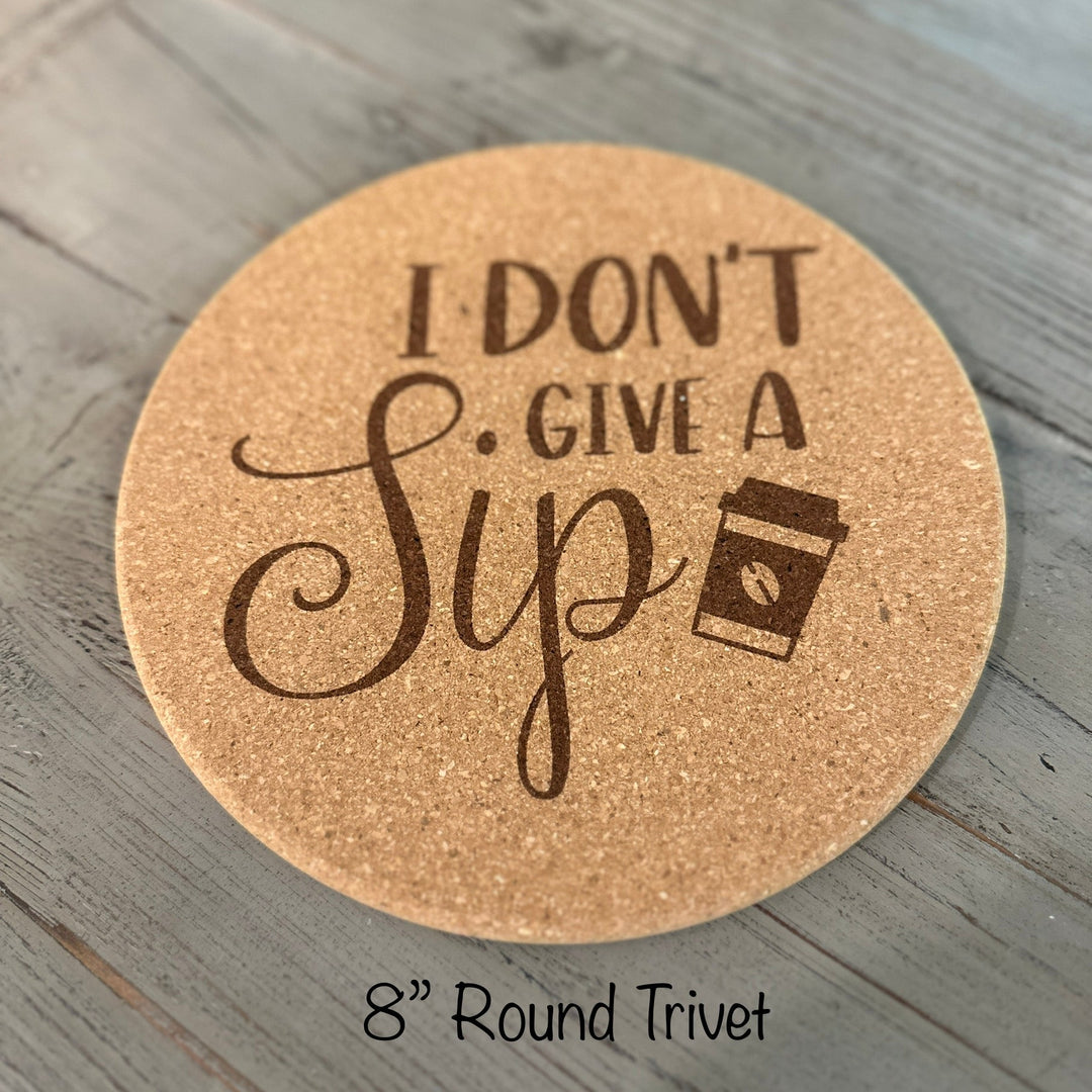 Round Cork Trivet | Coffee Lover Designs | Hot Pad | Kitchen Decor