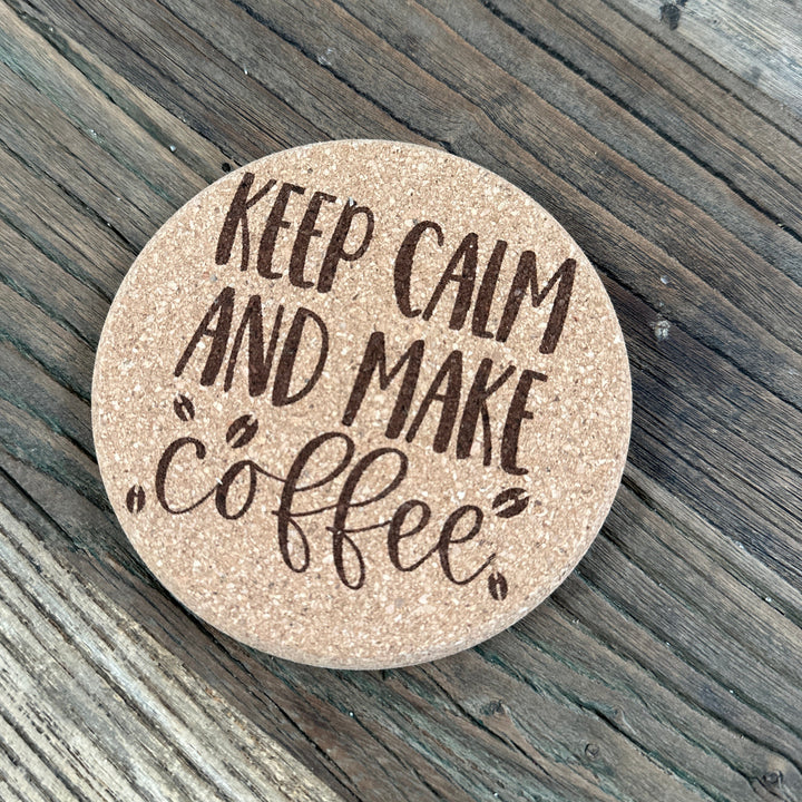 Coffee Lover Cork Coasters | Thick Cork Coaster | Various Designs