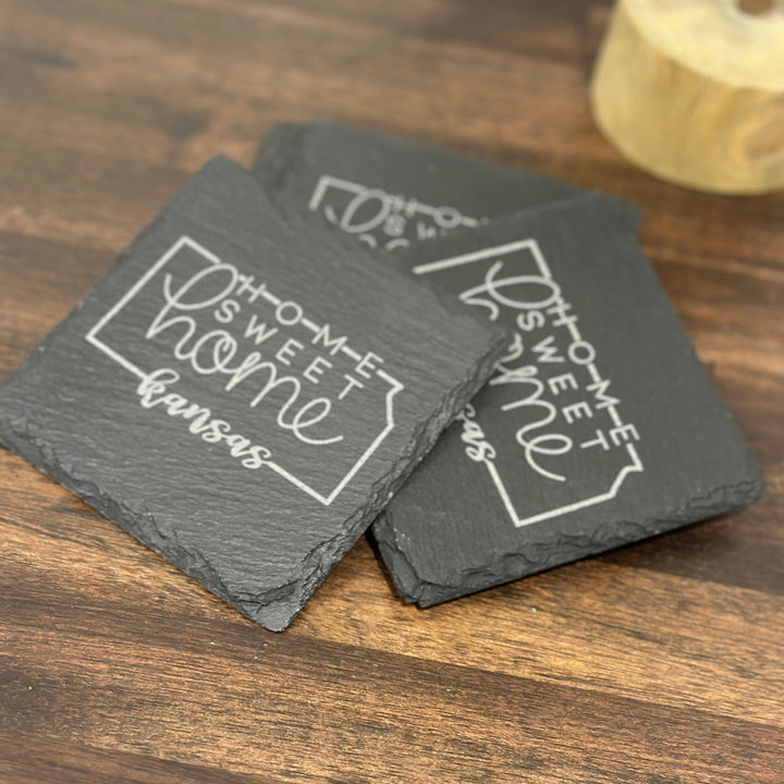 Home Sweet Home Coaster (State Outline) | Slate Coaster