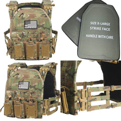 FULL KIT COMBO Crusader 2.0 XL Armor COMBO PACKAGE LIGHTWEIGHT LEVEL IV (2) 10x13.5 Front/Back Plates, Plate Carrier Bag, Medic Pouch