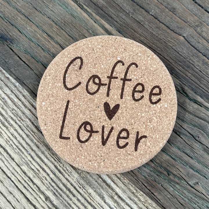 Coffee Lover Cork Coasters | Thick Cork Coaster | Various Designs