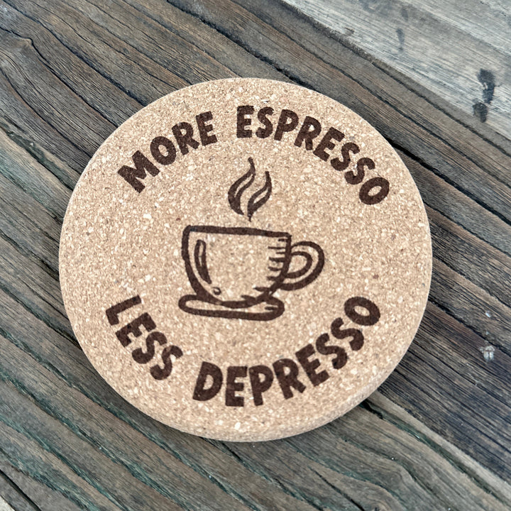 Coffee Lover Cork Coasters | Thick Cork Coaster | Various Designs