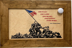 Iwo Jima Flag Raising Decorative Wall-Mounted Secure Gun Cabinet