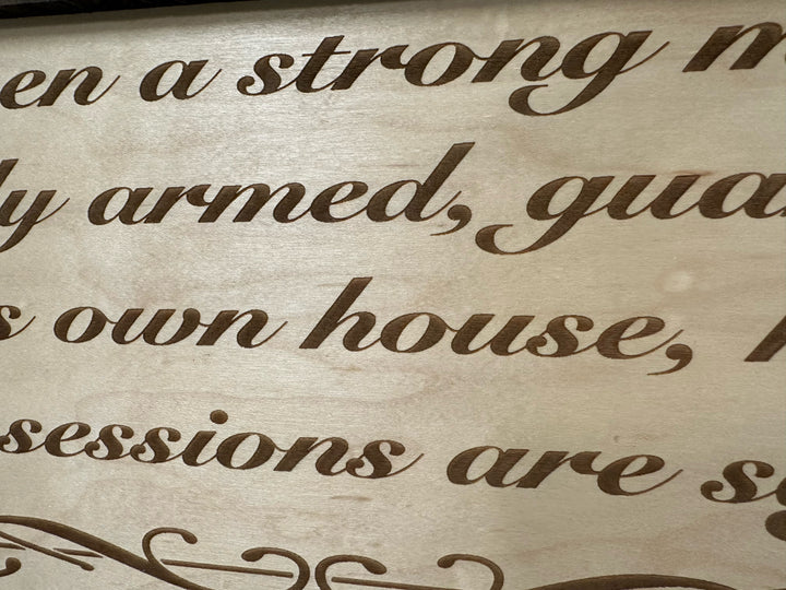 Wood Gun Cabinet Bible Verse Luke 11:21 Wall Decoration - Hidden Gun Safe To Securely Store Your Gun In Plain Sight by Bellewood Designs