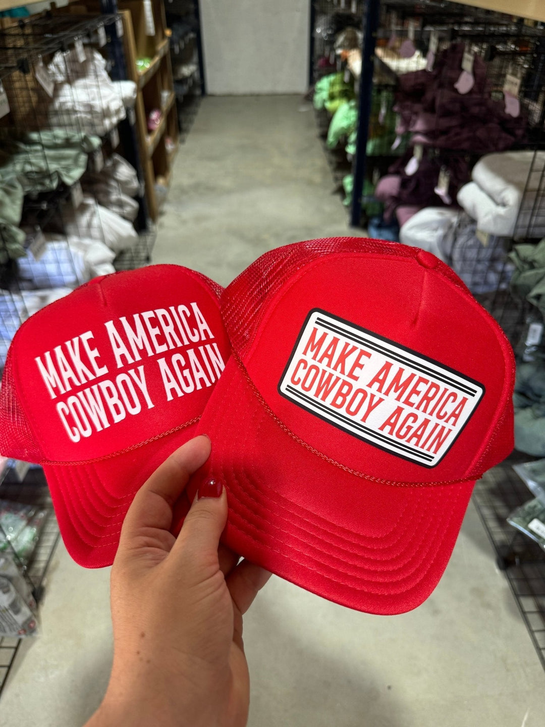 Make America Cowboy Again Banner Trucker Hat