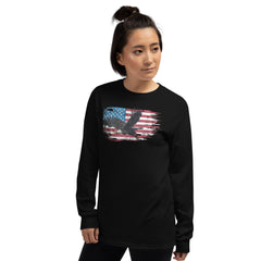American Flag Bald Eagle Long Sleeve Shirt