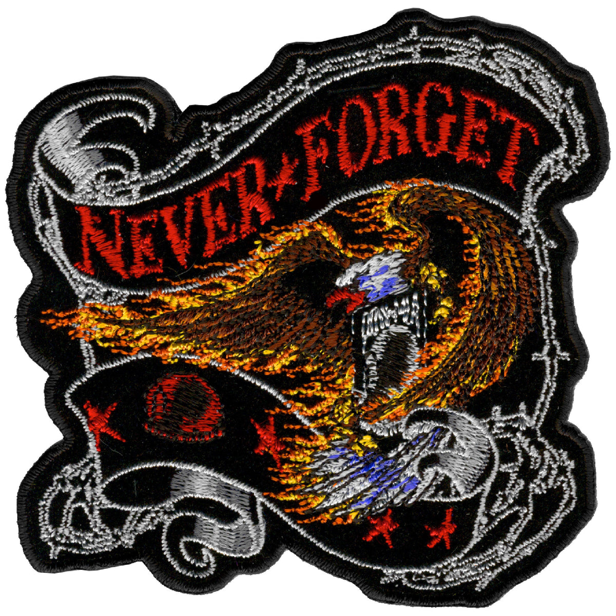 Hot Leathers PPA3007 Never Forget Eagle 12" x 12" Patch